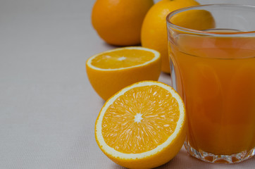 Orange Juice and Sliced Organic Orange.