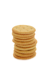 stack small round crackers