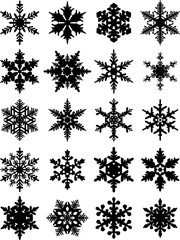 Snowflakes icon collection. Vector shape.