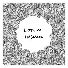 Pattern for coloring book. Ethnic, floral, retro, doodle, vector