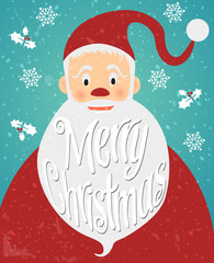 Christmas Greeting Card. lettering, vector illustration