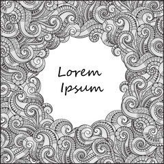 Pattern for coloring book. Ethnic, floral, retro, doodle, vector