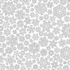 Christmas frame from snowflakes Pattern for coloring book.