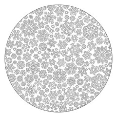 Christmas ball from snowflakes for a card vector. Pattern for co