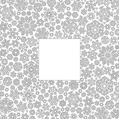 Christmas frame from snowflakes for a card vector. Pattern for c