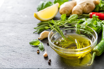 Selection of herbs and spices