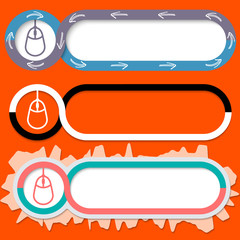 Fototapeta premium Set of three abstract buttons for your text and mouse symbol