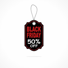 Black Friday sales tag or label