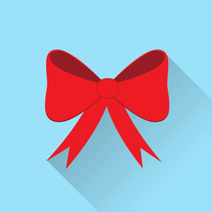 Christmas bow. Flat design icon