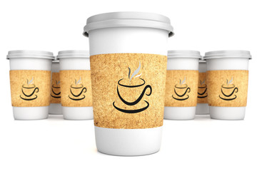 cups with coffee