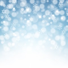 Naklejka na ściany i meble Winter background with beautiful various snowflakes
