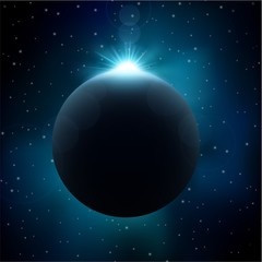 Naklejka premium Lunar eclipse in space background