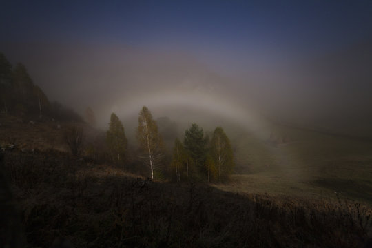 moonbow fogbow at night