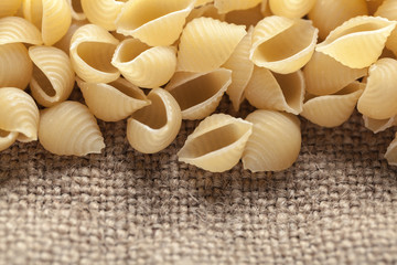 raw the pasta closeup