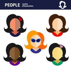 movie star woman on white background flat vector icon