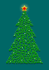 Circles | Abstract Christmas tree with shining star