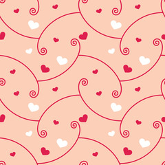 Seamless abstract pattern with hearts