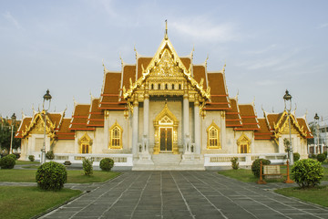 Fototapeta premium In front of the Buddhist temple (wat) in the Dusit district of B