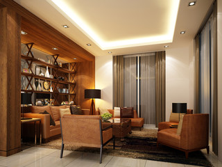 3d render of interior living
