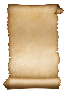 Old scroll parchment or paper isolated