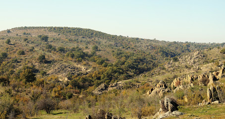 Large rocks on the hillside