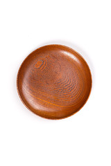 red wooden plate on white background