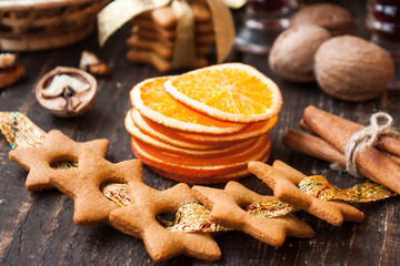 Christmas spices and homemade gingerbread