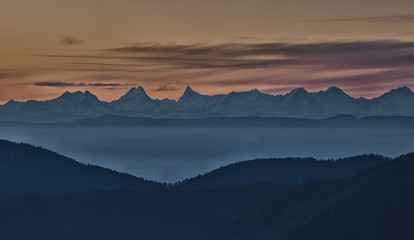 les Alpes Suisses vues des Vosges