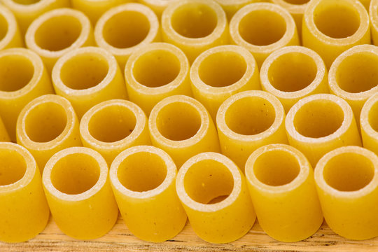 Ditalini pasta close up shot