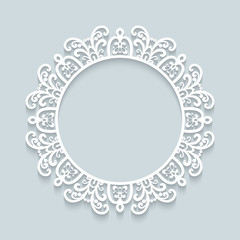 Round paper lace frame