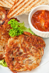 potato pancakes closeup