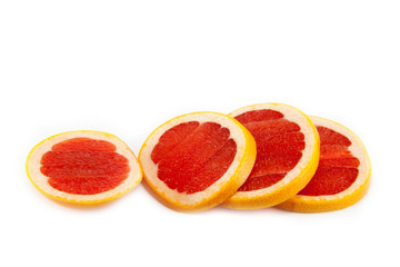 Grapefruit sliced and stacked