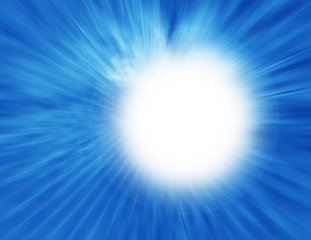 sun on blue background with copy space