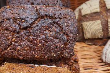 Rye bread with sunflower seeds.