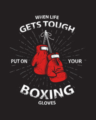 Grunge boxing motivation poster and print - 95404153