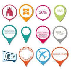 Set pointers maps, vector illustration.