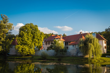 Naklejka na ściany i meble Grad Otocec, castle in the middle of the river Krka.