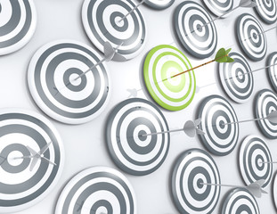 Arrows hitting the center of targets