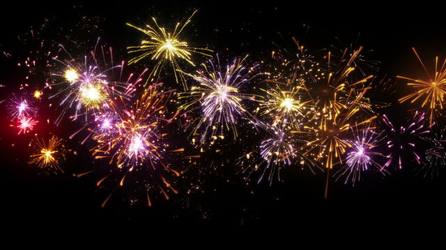 beautiful fireworks seamless loop animation 4k (4096x2304)
