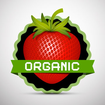 Organic Label with Strawberry