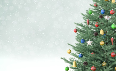 Background with christmas tree 3d rendering