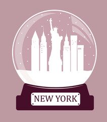 New York christmas glass ball