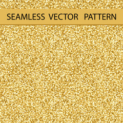 Seamless Glitter Pattern. Golden Gloss. Background, Texture. Vec