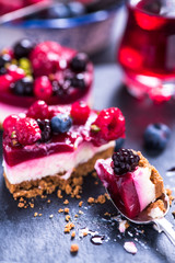 Berry fruit winter cheesecake