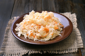 Sauerkraut on ceramic plate