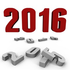 New Year 2016 over the past ones - a 3d image