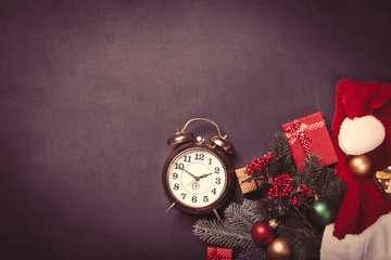 Vintage clock and christmas gifts