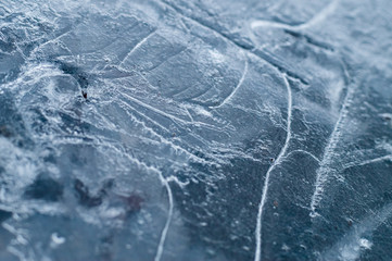 Abstract ice background closeup with selective focus