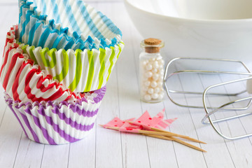 Colorful cupcake liner and cases
