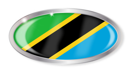 Tanzania Flag Oval Button